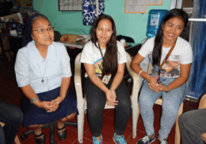 Students meet for discussion with Sister